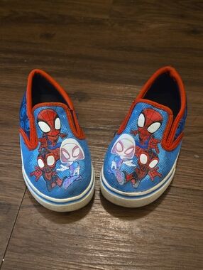 Kids Slip-On Spidey  Canvas Shoes in Blue and Red